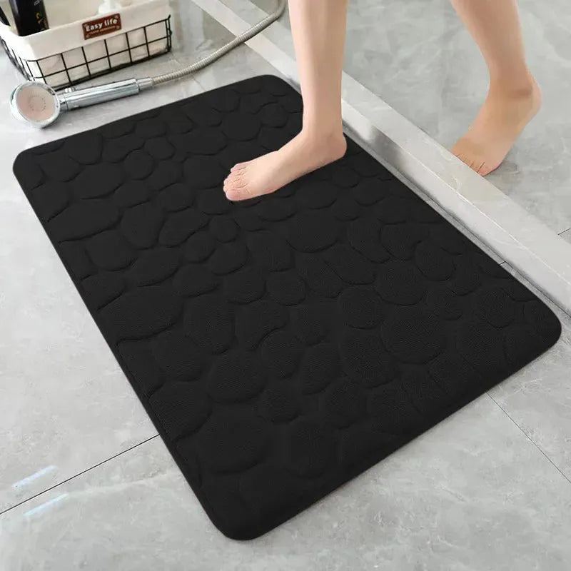 Mat Non Slip Carpets Cobblestone Embossed Bathroom Bath In Wash Basin Bathtub Side Floor Memory Foam Shower Room Doormat