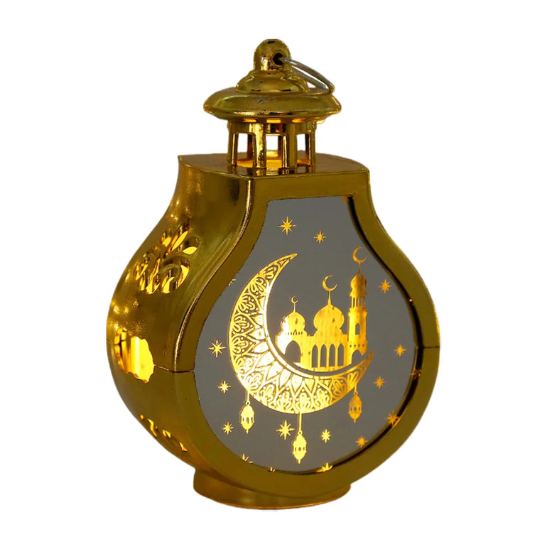 Ramadan Decorative Lantern Battery Powered Islamic Night Light Ramadan Kareem Lantern Islamic Muslim Party Decoration