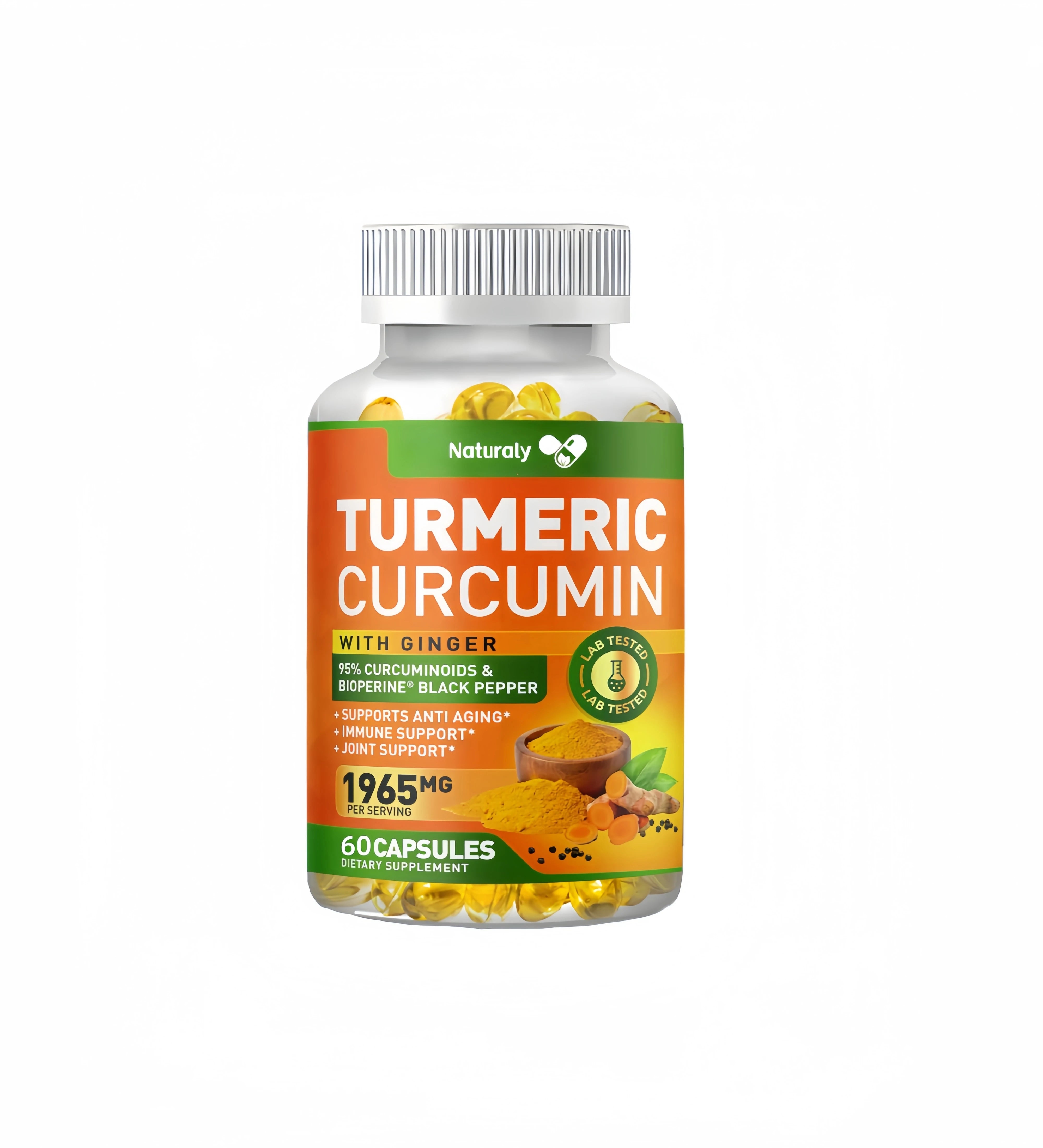 Organic Triple Strength Turmeric Capsules with95% Curcuminoids Joint & Healthy Inflammation Support