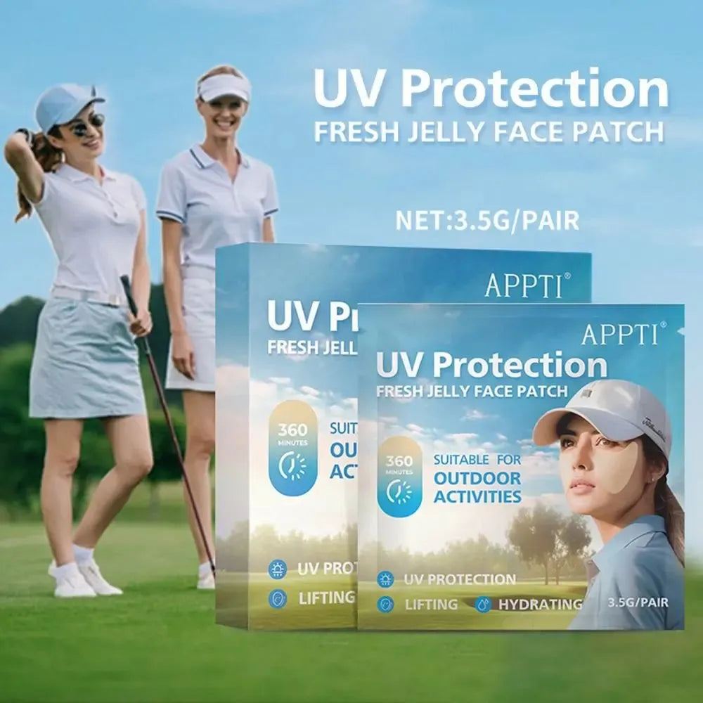 5Pairs/Box UV Face Patch Golf Sun Protection for Outdoor Activities Stickers Sunblock Gel Patches Moisturing Gel Eye Mask