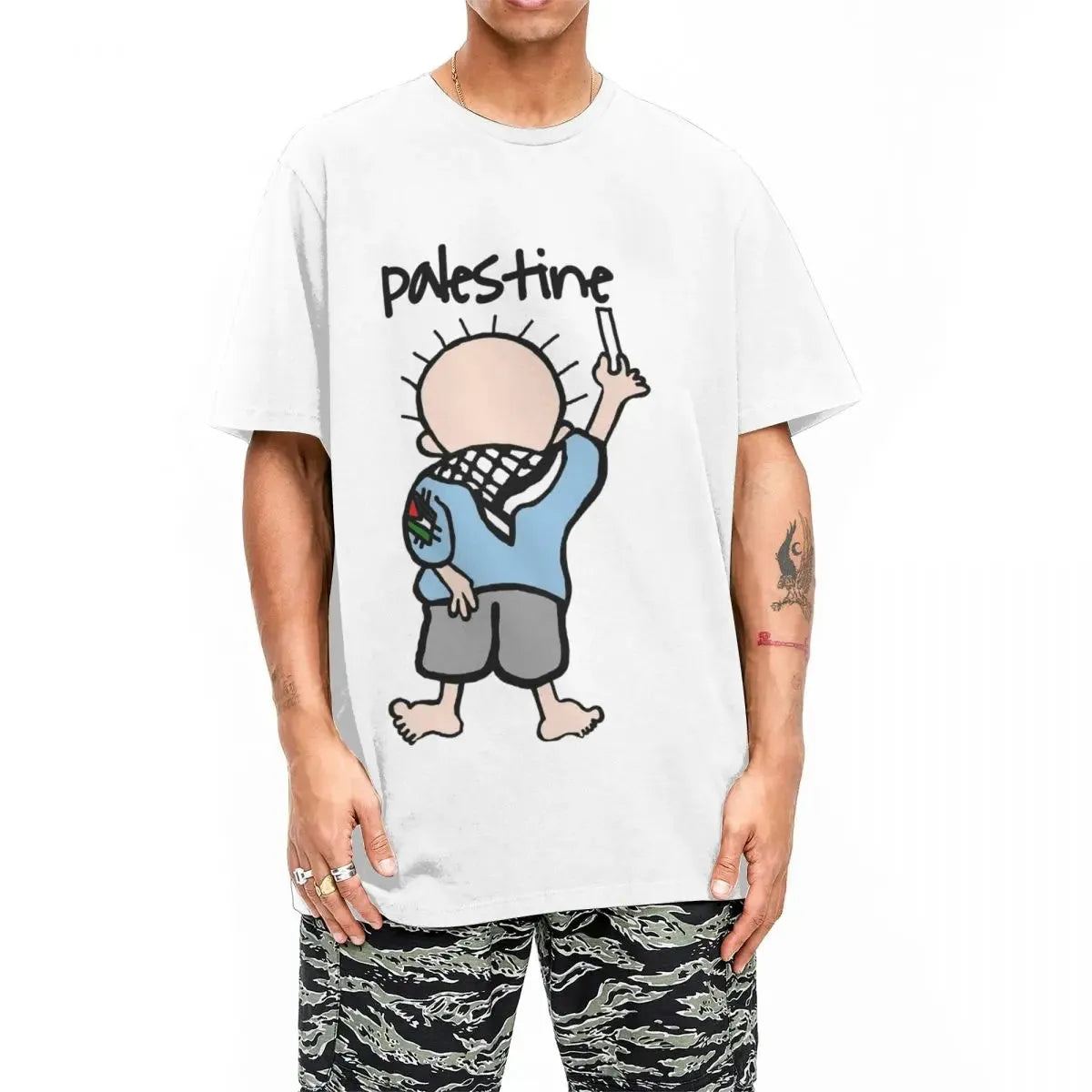 Funny Palestinian Tshirts Men Crewneck Short Sleeve Clothes Palestine 100%Cotton Summer TopsTops