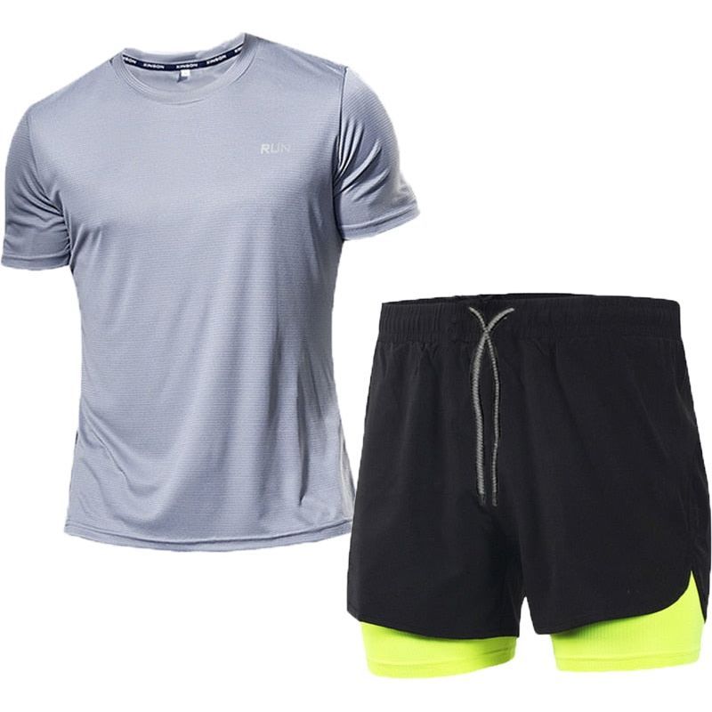 Men's summer running, gym & fitness sets with quick-dry tees & shorts - Jointcorp