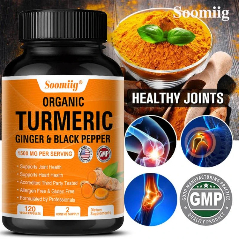 Turmeric Supplements - Promotes Digestive Health, Joint Health, Anti-inflammatory, Antioxidant, Cartilage Health Support