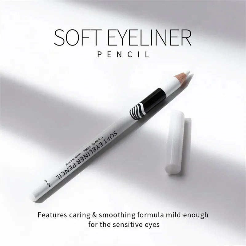1/12pcs White Eyeliner Makeup Smooth Easy To Wear Lasting Eyes Brightener Waterproof Fashion Eyes Liner Pencils Eye Makeup Tool