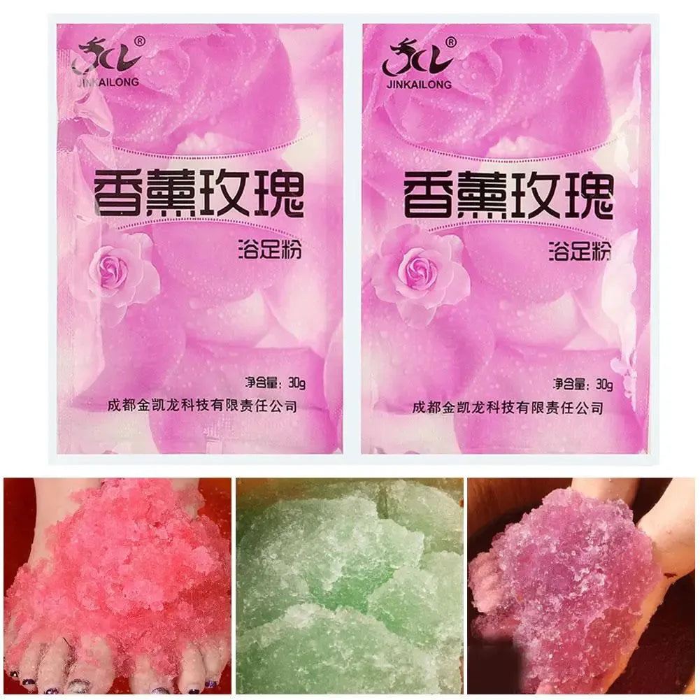 60g Rose Bubble Bath Powder Foot Bath Crystal Mud Body Scruber Exfoliation Bath Skin Care Foot Salt SPA U5T3