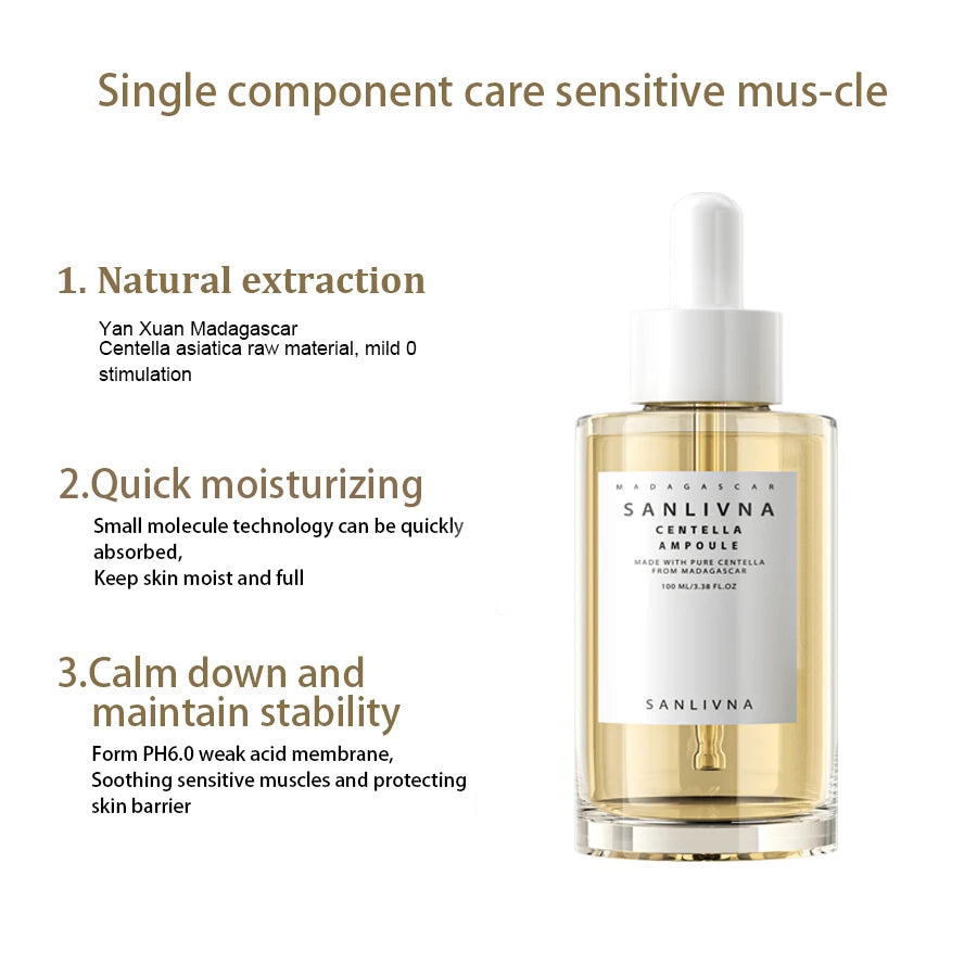 Madagascar Centella Asiatica Ampoule Facial Serum , Prone and Sensitive Skin  Moisturizing Skin Firming Korean Glass Skin car