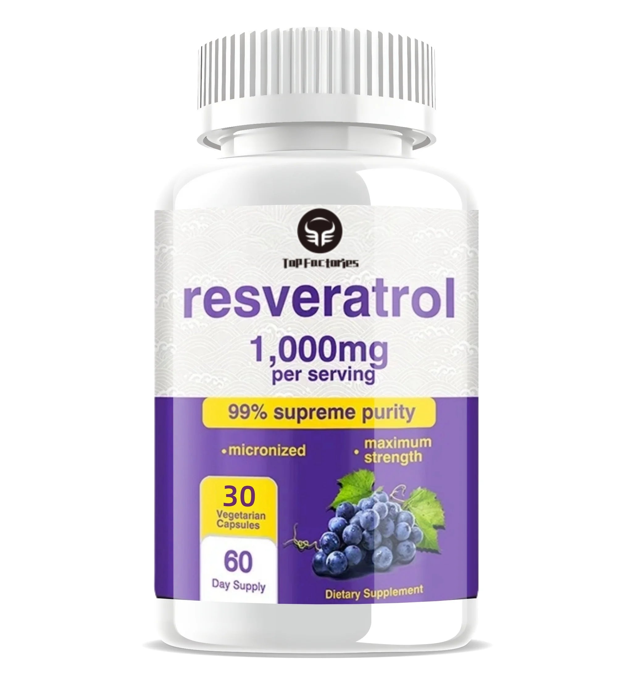 Resveratrol Supplement - Anti-aging, Cardiovascular & Joint Support, Skin