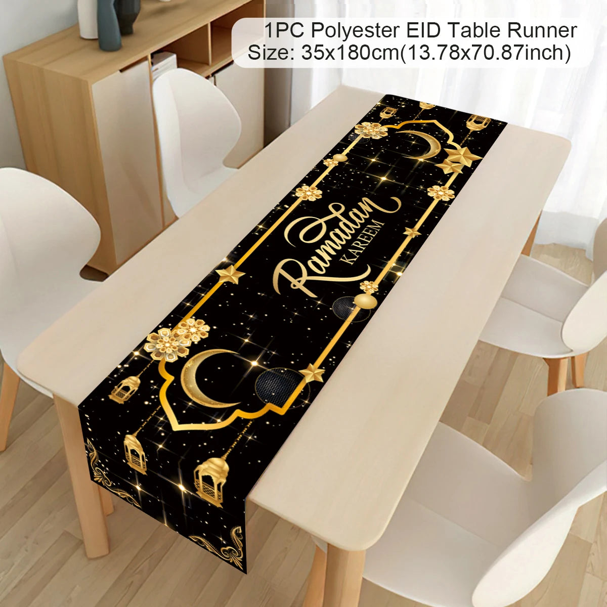 Ramadan Decoration Table Runner EID Mubarak Decor 2025 For Home Tablecloth Ramadan Kareem Islamic Muslim Party Eid Al-Fitr Gifts