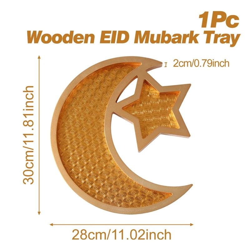 Wooden Pendant EID Mubarak 2025 Ramadan Decoration For Home Kareem Ramadan And Eid Decor Eid AL Adha Islamic Muslim Decor