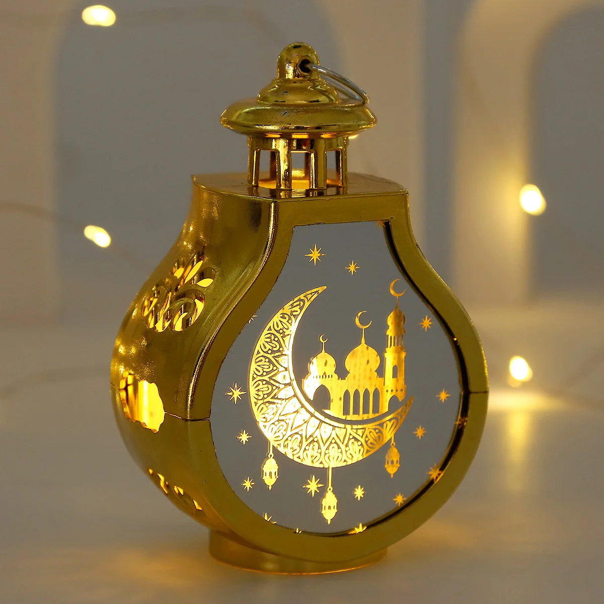 Ramadan Decor Lantern Night Light Eid Mubarak Decor for Islamic Muslim Festival Ramadan Decor Electronic Candle