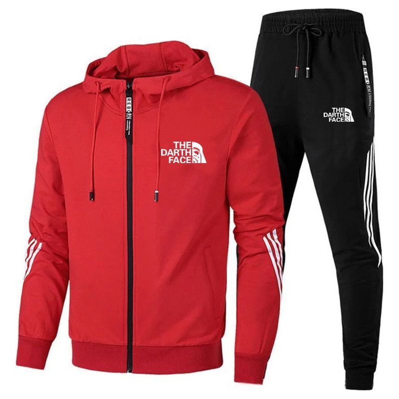 Men's Spring And Autumn Hoodie Sportswear Set Two-piece Sportswear Casual Zipper Jacket + Pants Running Sports Suit - Jointcorp