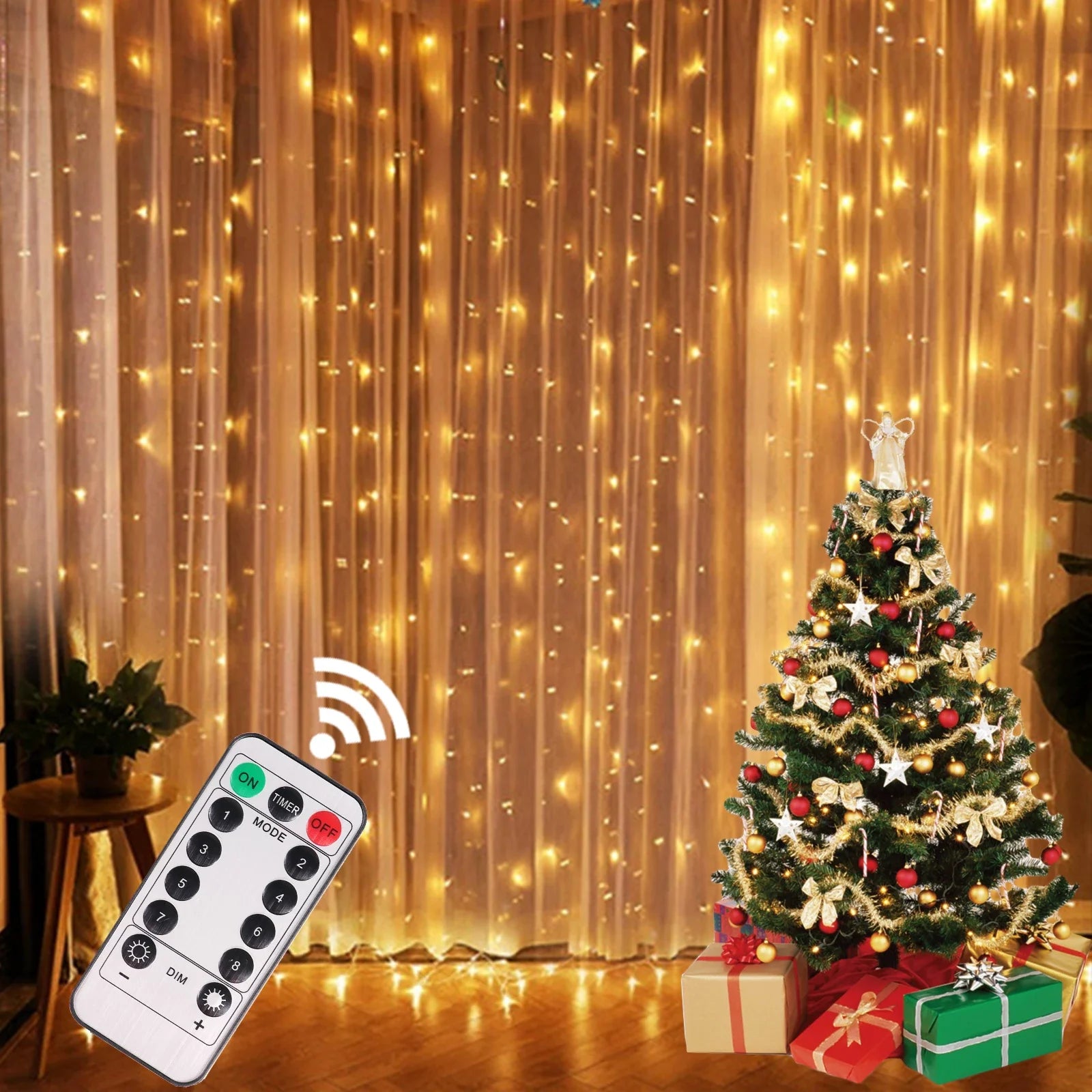 3M LED Curtain Garland Light String Remote Control USB Fairy Lamp Rustic Wedding Christmas Ramadan Decoration 2025 Eid Mubarak