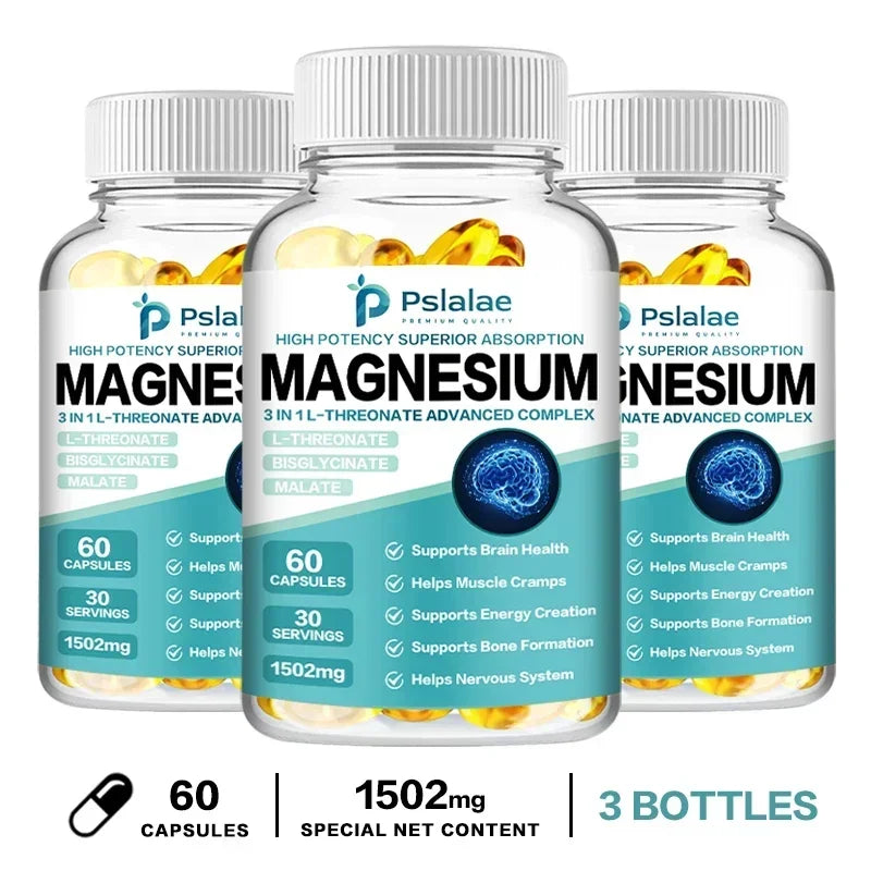 Magnesium L-Threonate Capsules - Supports Focus, Memory & Learning Brain Health Supports Quality of Sleep