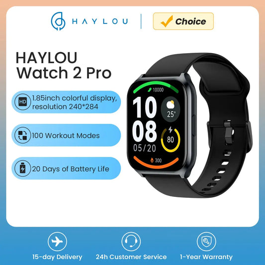 HAYLOU Watch 2 Pro (LS02 Pro) Smart Watch 1.85'' HD Display SpO2 Heart Rate Monitor 100 Workout Modes Smartwatch for Men Women