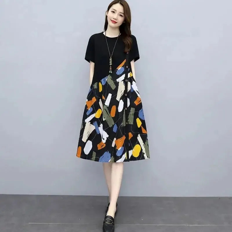 Female Dresses 2023 Tshirts Clothing Formal Occasion Women's Dress Midi Shirt Loose Hot New In Y2k Retro Features Promotion X Xl