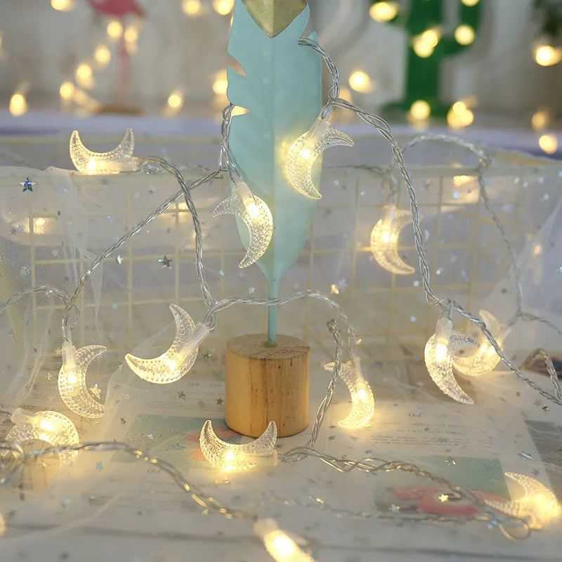 Ramadan Decoration 2025 Lighted Birch Trees Star Moon String Lights Eid Mubarak Tabletop Tree Decoration Islamic Muslim Supplies