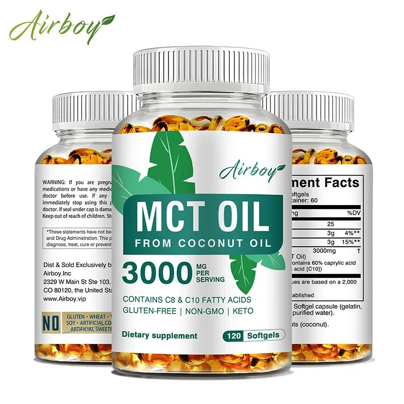 MCT OIL - Helps Reduce Excess Fat in The Abdomen, Arms and Thighs and Promotes Digestive Health