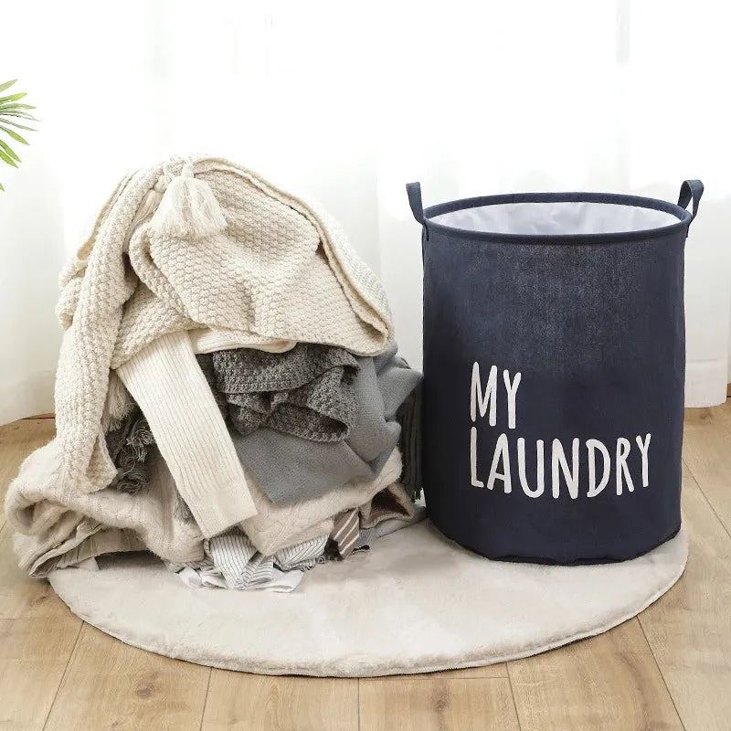 High Capacity Laundry Basket Linen Cotton Foldable Laundry Hamper Waterproof Clothes Toys Organizer Home Bathroom Storage Basket