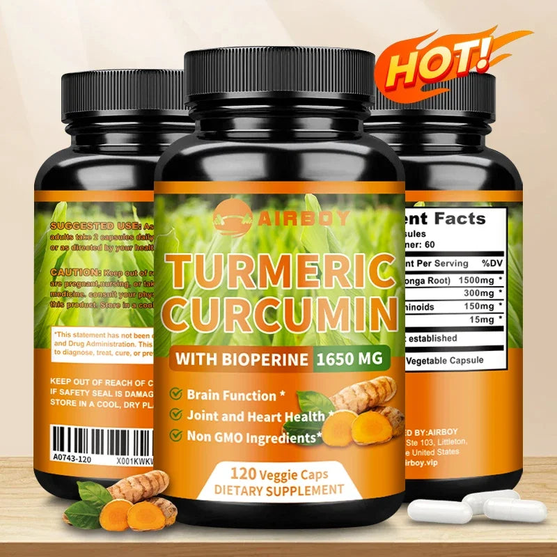 Turmeric Curcumin with Bioperine - Supports Arthritis Health, Antioxidants, Brain Cognition and Digestive Health