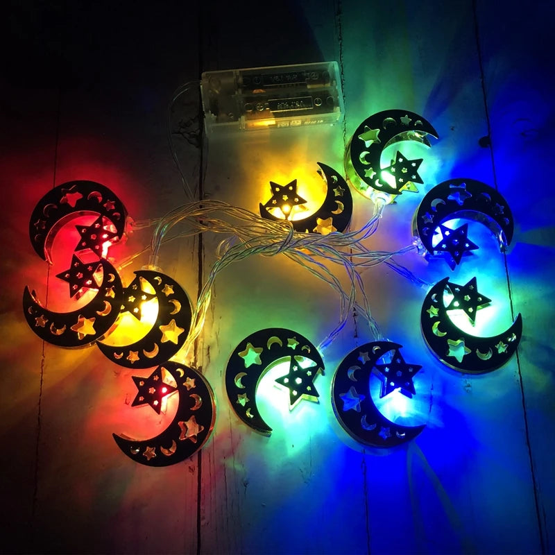 Ramadan Decoration Plastic Lantern Led String Lights Ramadan Kareem Decor Eid Mubarak Gift Al-Fitr Eid Festival Party Supplies