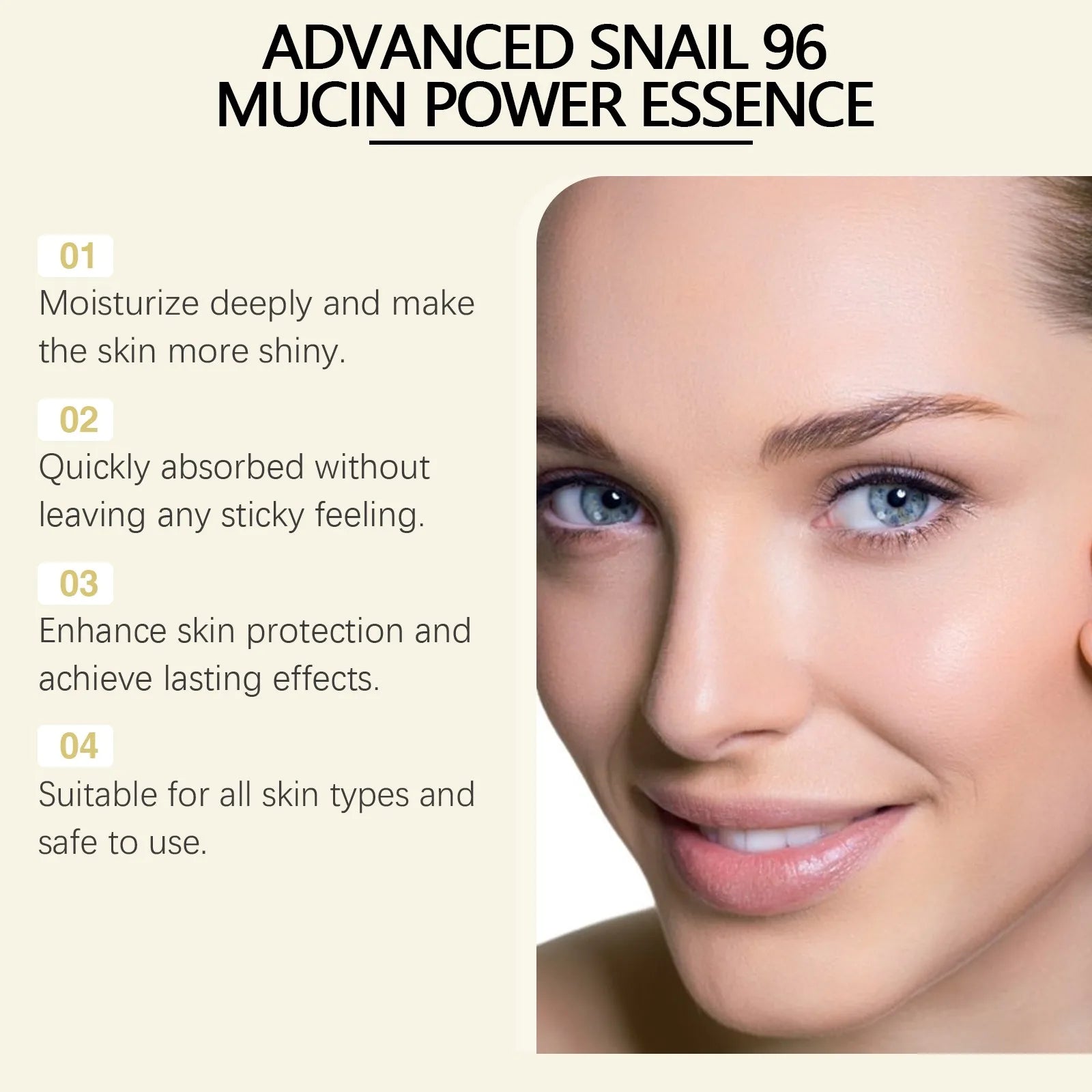 100ml Snail mucin Korean skin care snail whitening, moisturizing, anti-aging, acne mark removal, Reduces Fine Lines