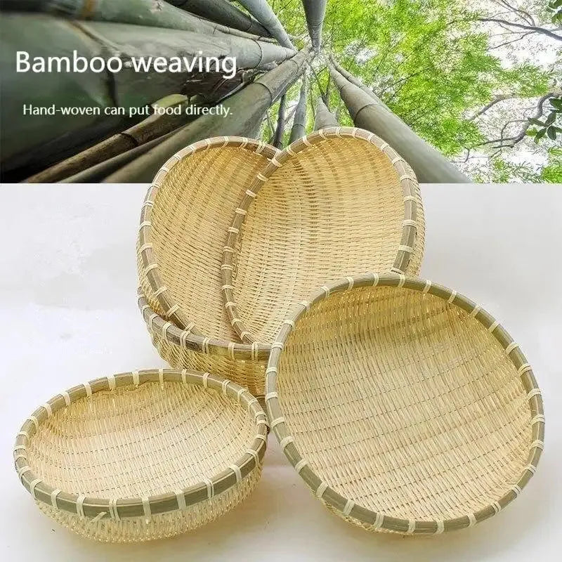 Bamboo Woven Dustpan Storage Basket Bamboo Product Basket Storage Basket Wash Vegetables Drain Water To Rice Basket Fruit Basket