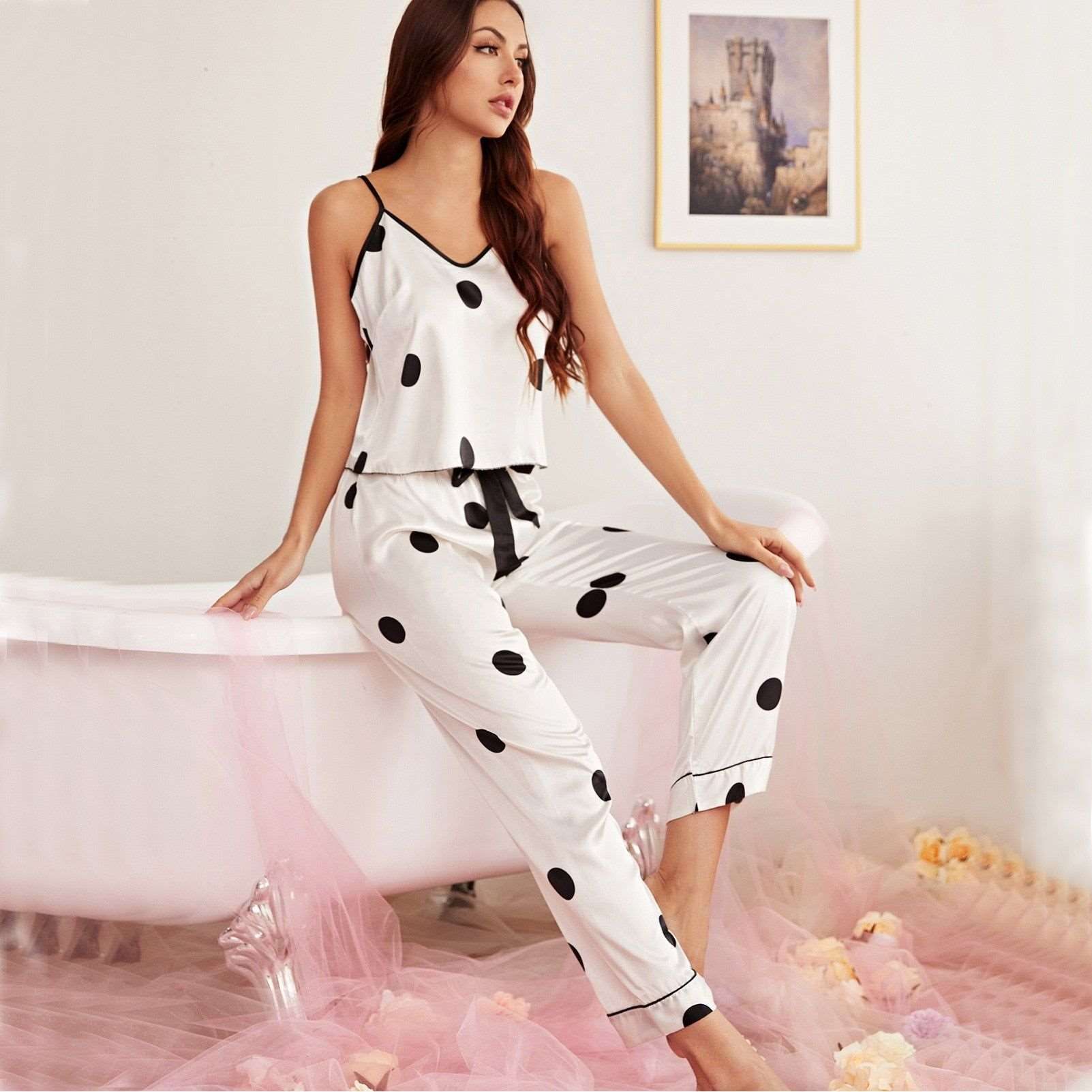 2 pcs Women Satin Pajamas Set - Jointcorp