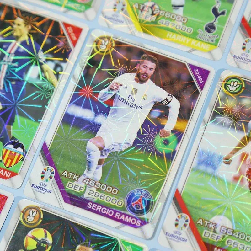 Hot 288pcs Football Card Stars World European Cup C Ronaldo, Mar Messi, Stars Flash Card Collection 3D Football Card Album