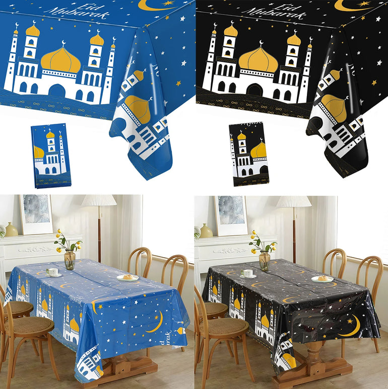 Eid Mubarak Table Runner Ramadan Tablecloths Ramadan Kareem Decoration for Home 2025 Islamic Muslim Party Eid Al Adha Gifts