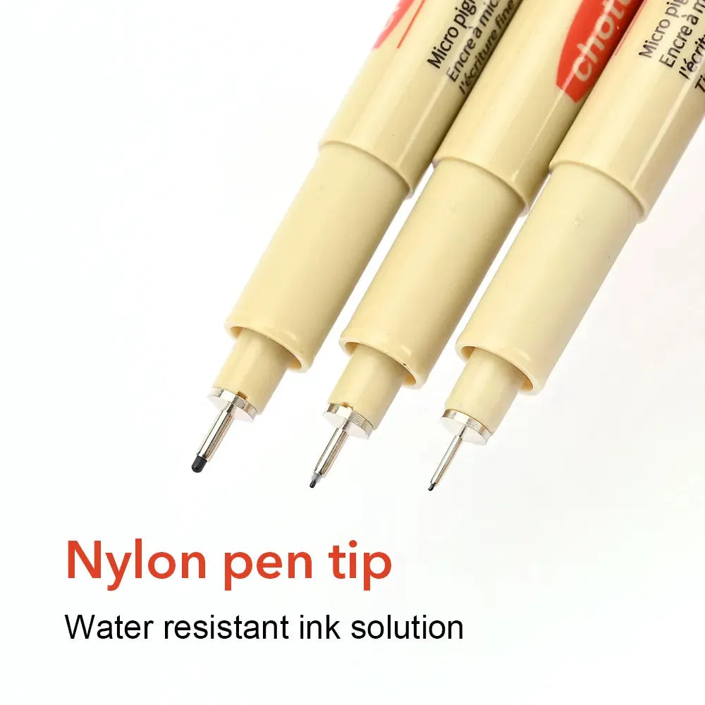 12 Tip Pigment Liner Micron Ink Marker Pen for Manga Draw Sketching Needle Pen Hook Line Pen Sketch Stationery Set Art Supplies