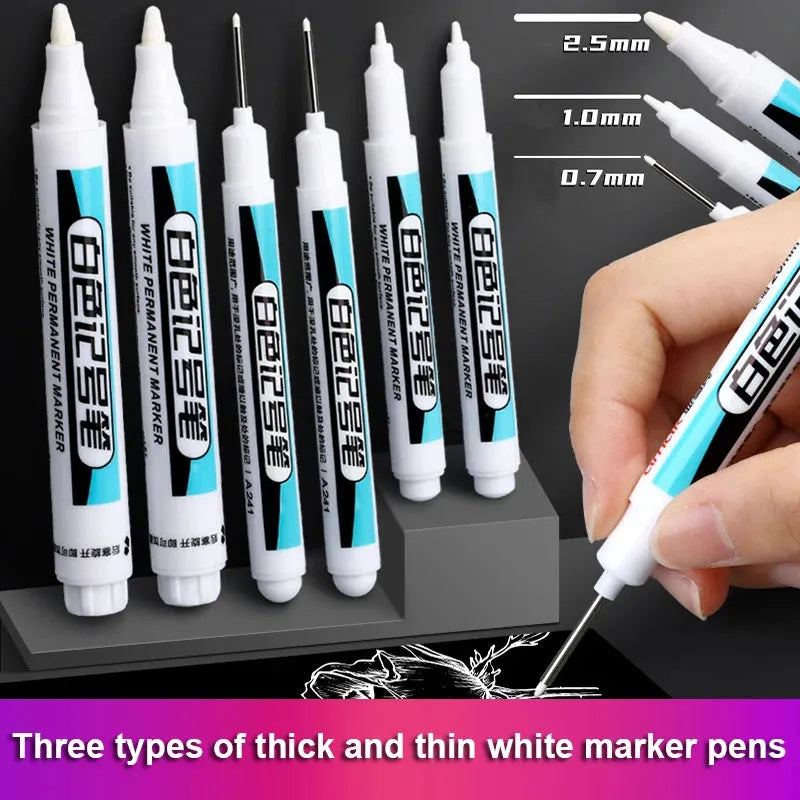 White Permanent Marker Pens 1/3Pcs Paint Markers