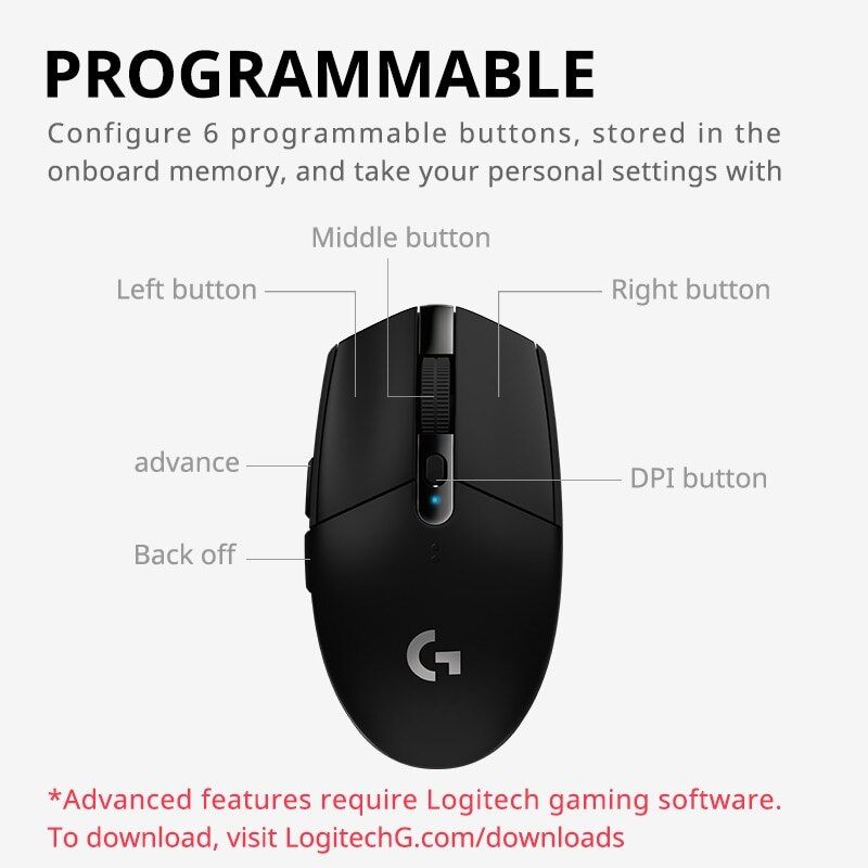 Logitech G304 Wireless Mouse ESports Gaming Lol Laptop