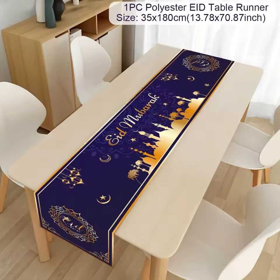 Ramadan Kareem Table Runner Eid Mubarak Decor 2025 for Home Ramadan Mubarak Islamic Muslim Party Eid Al-Fitr Gifts Ramadan Decor