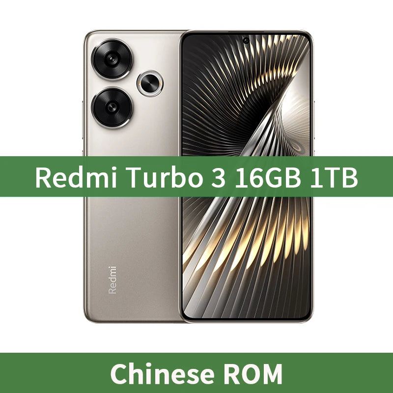 Xiaomi Redmi Turbo 3 NFC Mobile Phone 120Hz 1.5K Screen Snapdragon 8s Gen 3 Octa Core 50MP Camera 5000mAh Battery China Version