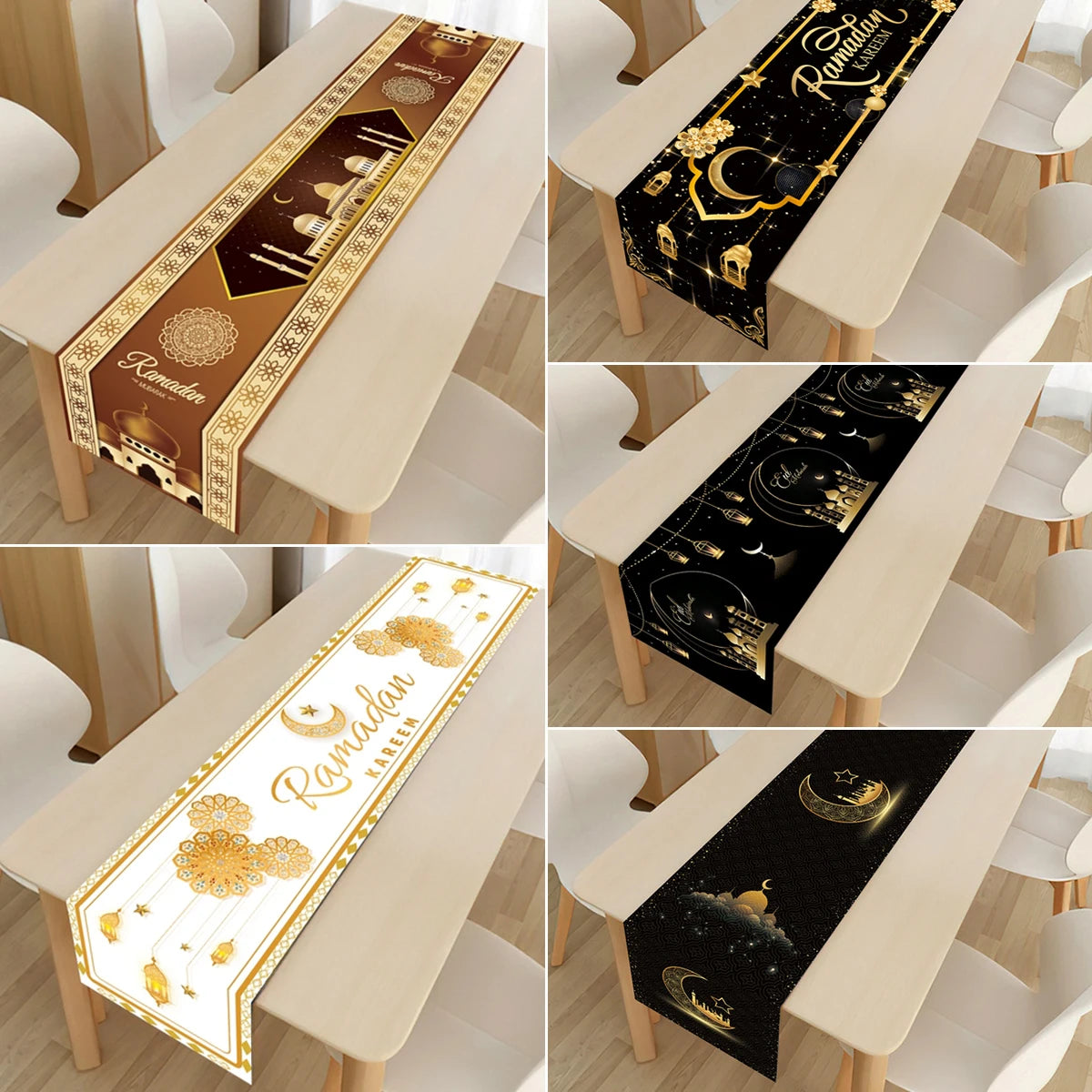 Ramadan Decoration Table Runner EID Mubarak Decor 2025 For Home Tablecloth Ramadan Kareem Islamic Muslim Party Eid Al-Fitr Gifts