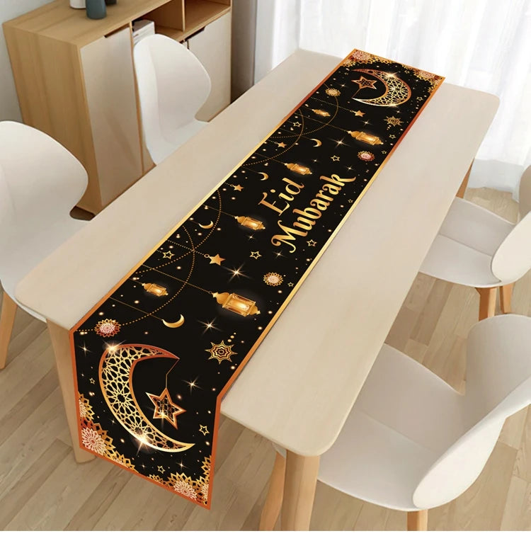 Ramadan Kareem Table Runner Eid Mubarak Decor 2025 for Home Ramadan Mubarak Islamic Muslim Party Eid Al-Fitr Gifts Ramadan Decor