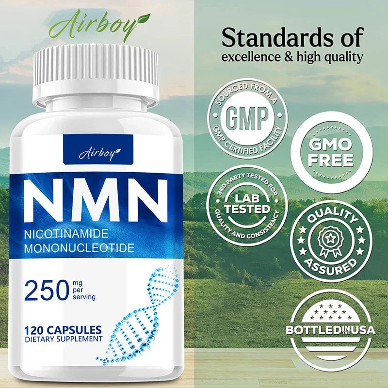 NMN Nicotinamide Mononucleotide - Supports Cell Repair and Growth, Reduces Wrinkles and Increases Skin Elasticity