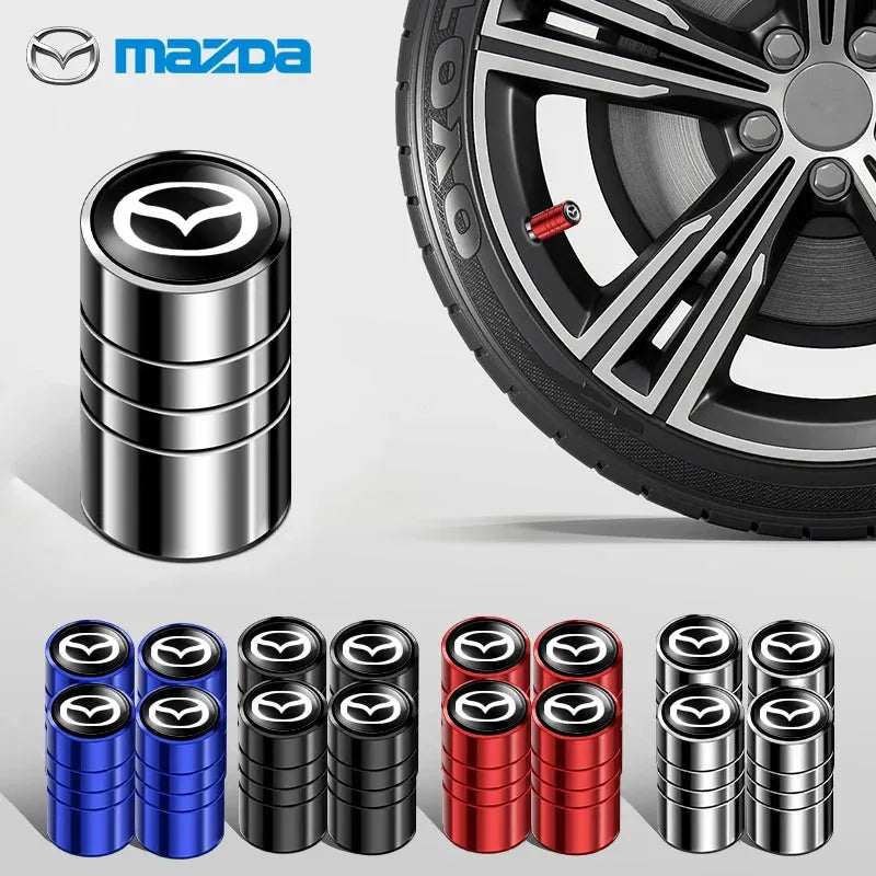 Car Styling Wheel Tire Valve Caps Stem Caps Decoration For Mazda 6 3 CX5 2 323 CX7 Demio Atenza Axela MX30 CX30 CX3 Accessories