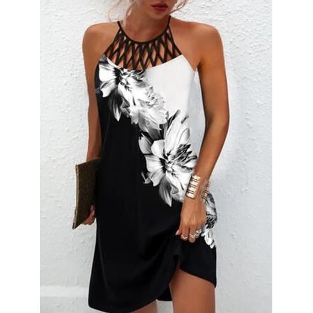 Women's dresses 2022 summer new Casual Sleeveless Vintage Tribal Print Cutout Daily Dress - Jointcorp