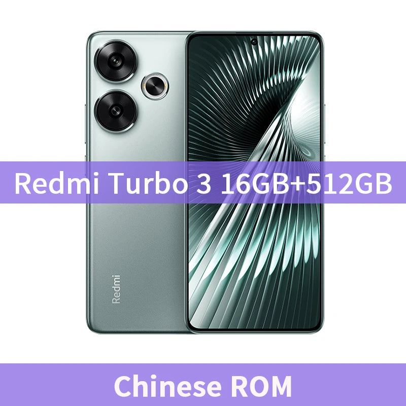 Xiaomi Redmi Turbo 3 NFC Mobile Phone 120Hz 1.5K Screen Snapdragon 8s Gen 3 Octa Core 50MP Camera 5000mAh Battery China Version