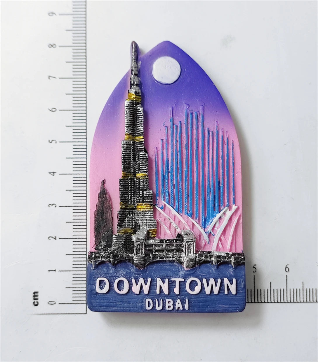 Dubai UAE 3D Downtown Fridge Magnet Souvenir Gift,Resin Handmade Dubai Refrigerator Magnet Home Decoration Collection