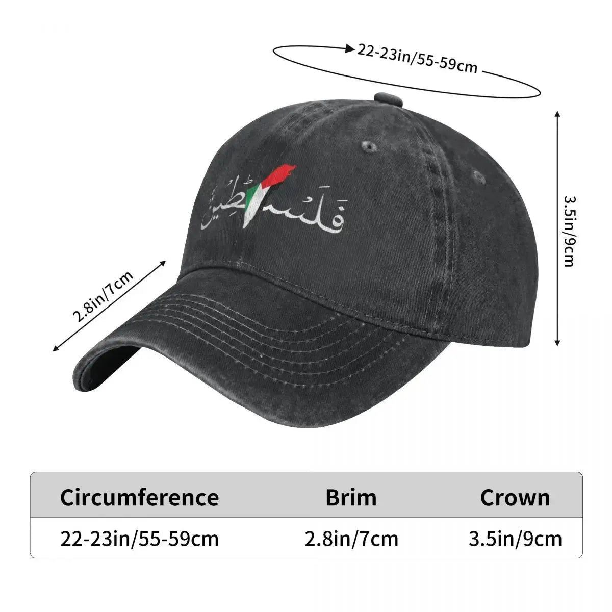 Palestine Arabic Flag Support Palestine Men Women Baseball Caps Distressed Denim Washed Hats Cap Outdoor Travel Snapback Cap