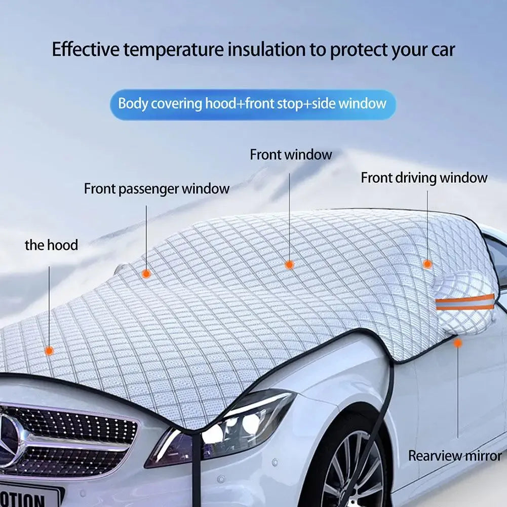 Universal Thicken Car Cover Car Windshield Hood Protect Anti-Frost Sunshade Snowproof Cover Windshield Protector For Sedan E4L7