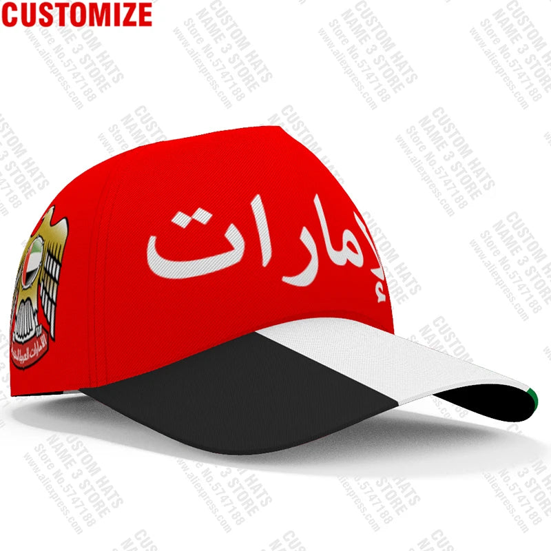 United Arab Emirates Baseball Cap Free 3d Custom Made Name Team Logo Ae Hat Are Country Travel Islam Nation Arabic Flag Headgear