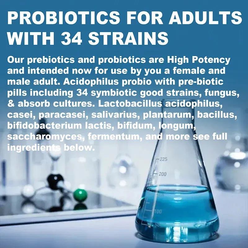 Probiotics 100 Billion CFU - Contains Prebiotics and Digestive Enzymes To Support Digestion and Weight Management