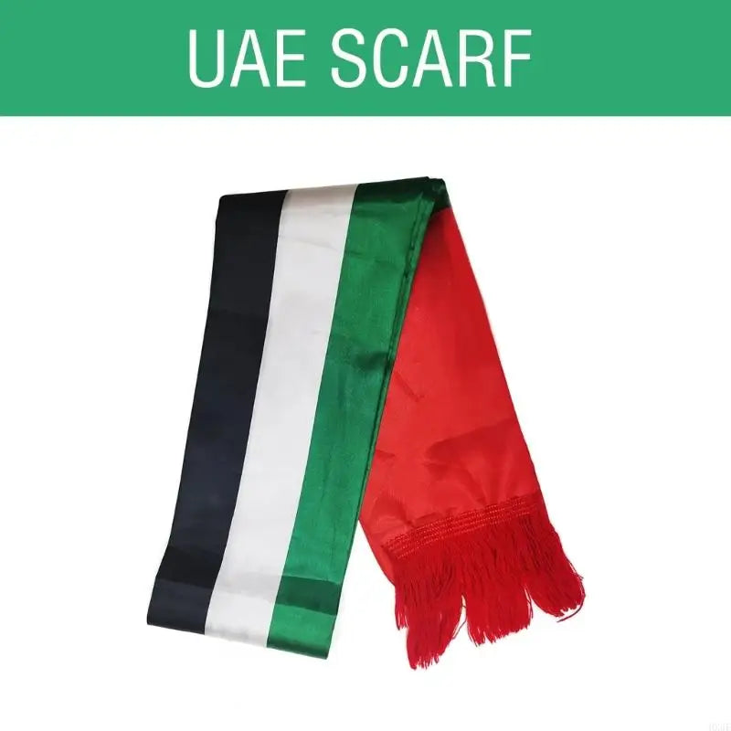 HX6F Double Sided UAE Flags Scarf All Age Long Scarf with Digital Print Party Decors