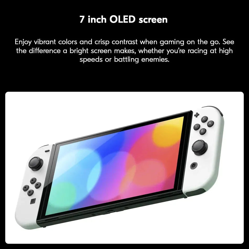 Original Nintendo Switch OLED Model  64GB  White / Neon 7'' OLED Screen 3 Play Modes Joy-Con Controllers Portable Game Console
