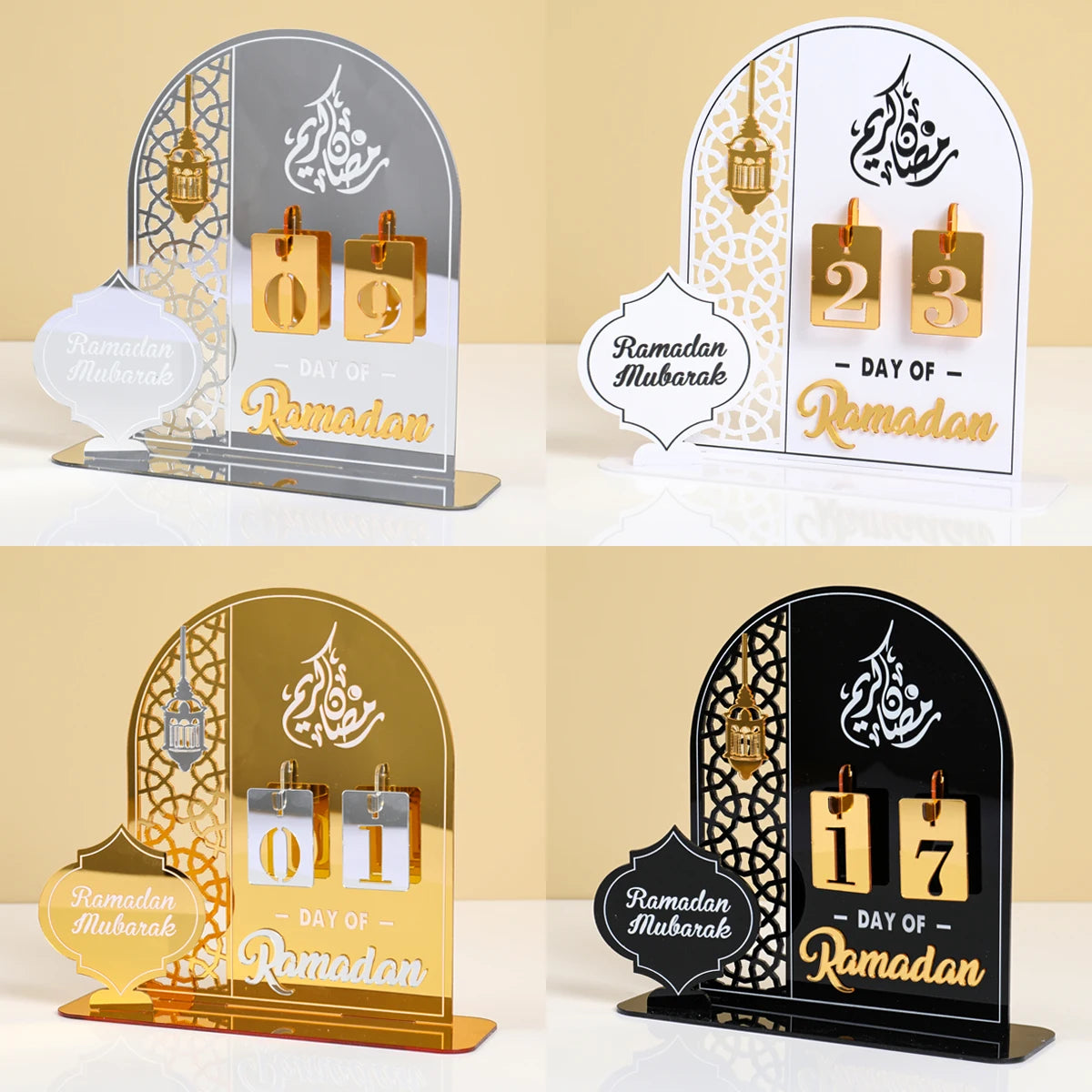 Ramadan Countdown Calendar Acrylic Eid Mubarak Ornament Kareem Ramadan Decoration 2025 For Home Islamic Muslim Party Decor Gifts