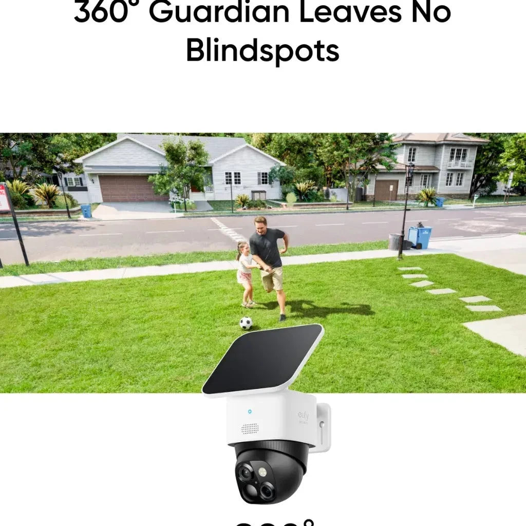 eufy SoloCam S340 Solar Security Camera Wireless Outdoor Camera 360° Surveillance No Blind Spots 2.4 GHz Wi-Fi No Monthly Fee