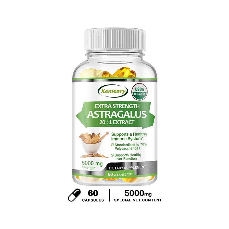 Natural Astragalus Root, 5000mg Traditional Immune Support, Non-GMO Project Verified, Vegan, 120 Capsules